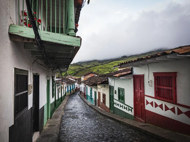 A cobblestone artisan street in Areguá, Paraguay