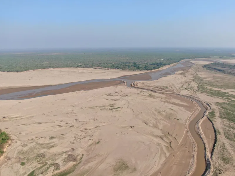 The riverside beach and costanera in Encarnación, Paraguay