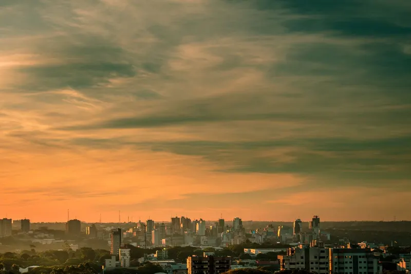 A business district in Paraguay, where the territorial tax system applies