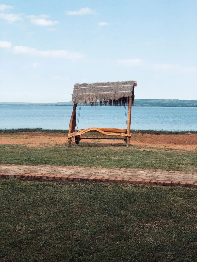 The lakeside resort scene in San Bernardino, Paraguay