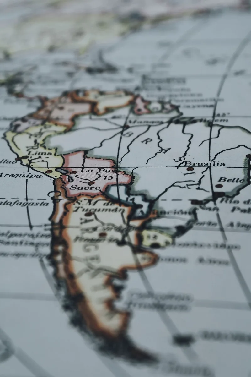 A map of South America showing where Paraguay is
