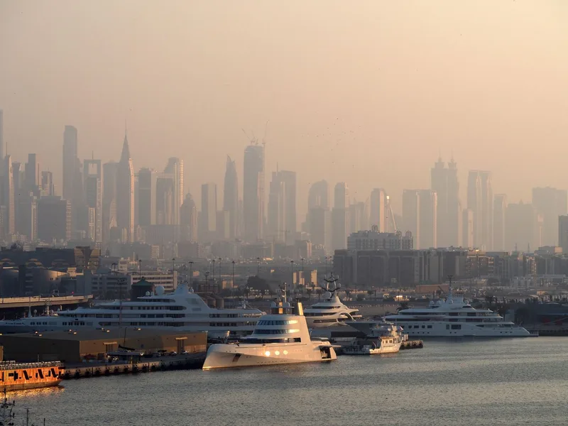 The Dubai Marina skyline in the UAE, weighed against life in Paraguay
